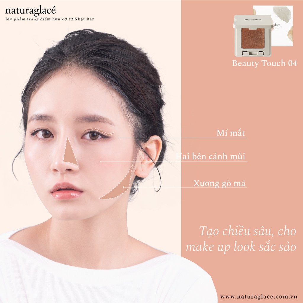 Phấn đa năng hữu cơ mềm mịn Beauty Touch naturaglacé (tổng hợp 4 màu), 3g