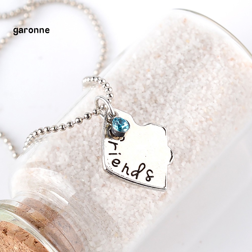 Set 3 Dây Chuyền Tình Bạn Mặt Trái Tim Đính Đá Thời Trang