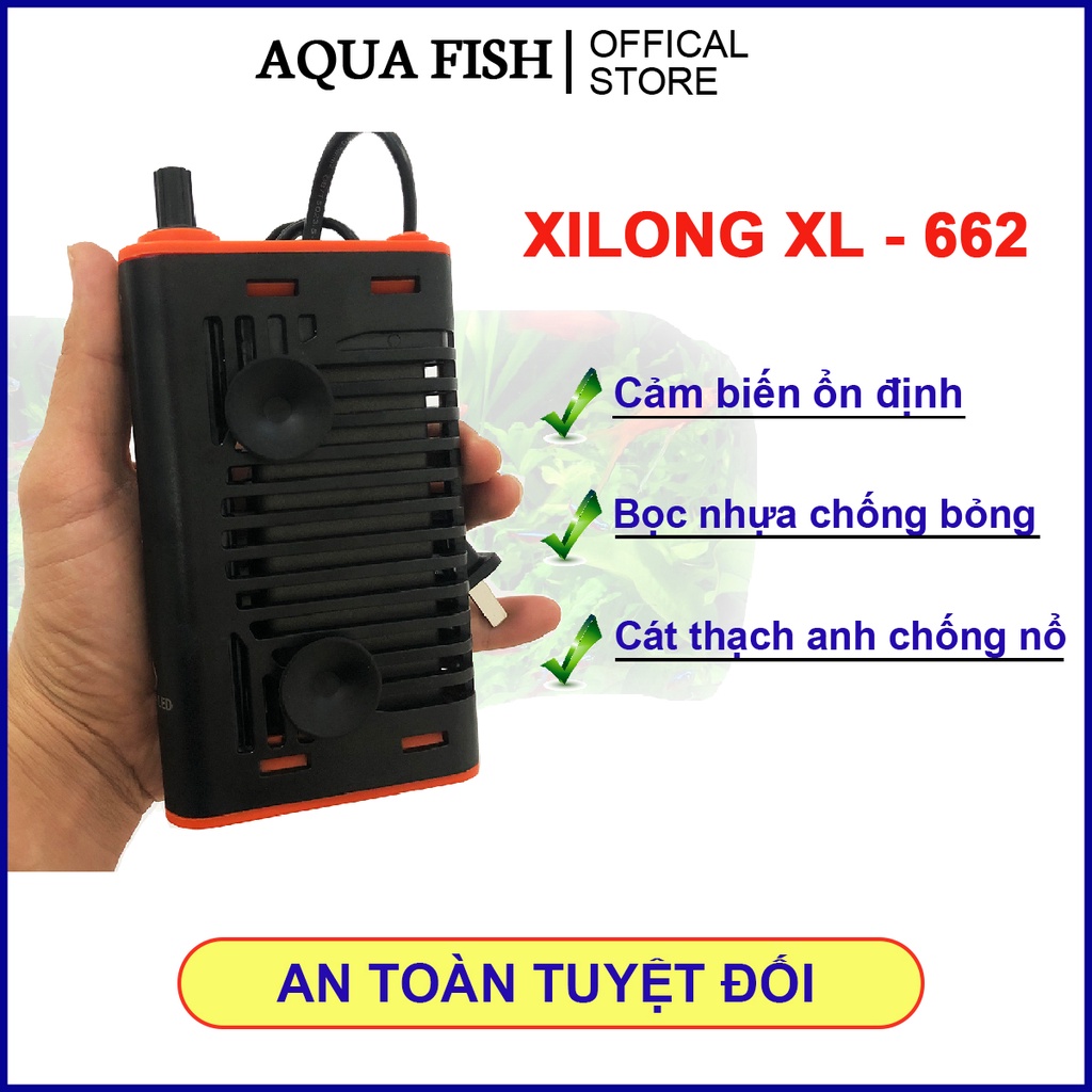 Sưởi Cho Bể Cá XILONG XL-662 (tăng nhiệt nhanh, giữ nhiệt lâu, có vỏ nhựa chống bỏng, an toàn tuyệt đối cho cá)