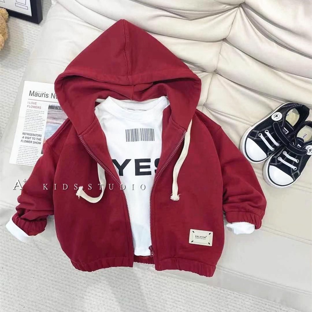 Áo Khoác Cardigan Có Dây Kéo Màu Trơn Thoải Mái Thời Trang Xuân Thu Chất Lượng Cao Hàng Mới Dành Cho Bé Trai