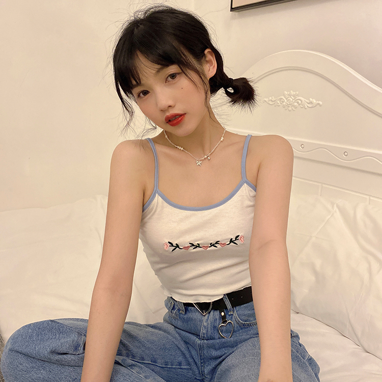 Áo Hai Dây Thêu Hoa Co Giãn 42784 Mã42784 | BigBuy360 - bigbuy360.vn