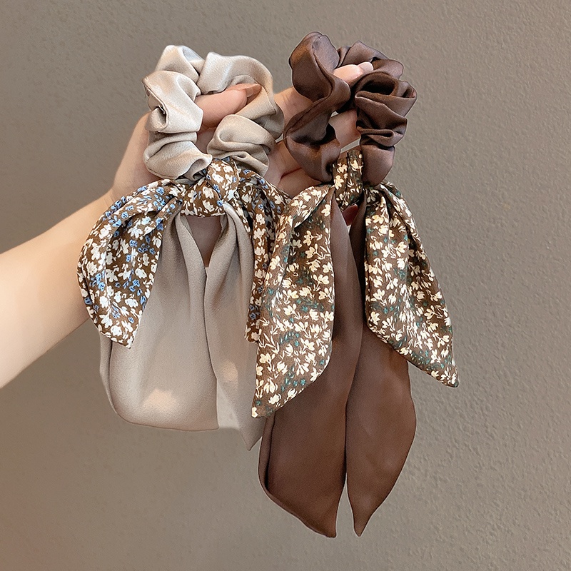 Dây Cột Tóc Co Giãn Thắt Nơ Phong Cách Pháp Xinh Xắn Cho Nữ