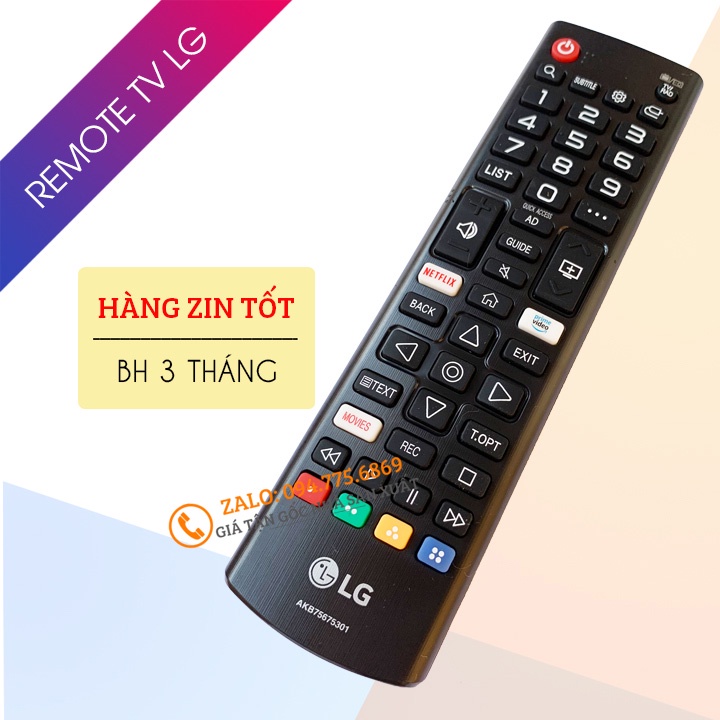 [ Hàng Zin Tốt ] Điều Khiển Tivi LG Smart Tivi AKB75675301 - Remote Tivi LG Từ Xa  - Loại Ngắn