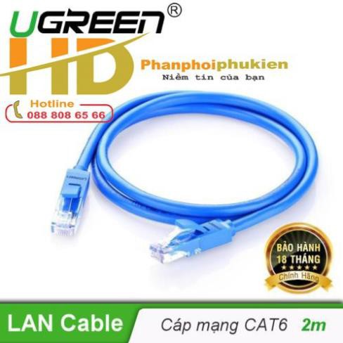 Cáp Mạng Cat6 3m UGREEN 11203 Đầu đúc sẵn