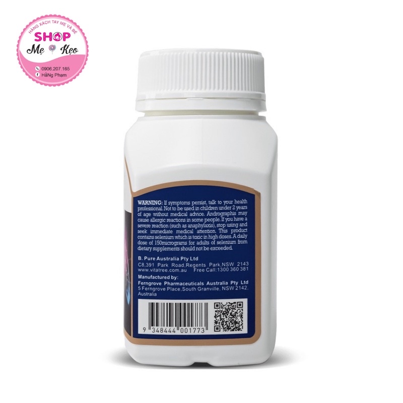 [Ship hỏa tốc Date 2025] Viên uống Bổ phổi, thải độc phổi Vitatree lung detox 60 viên của Úc