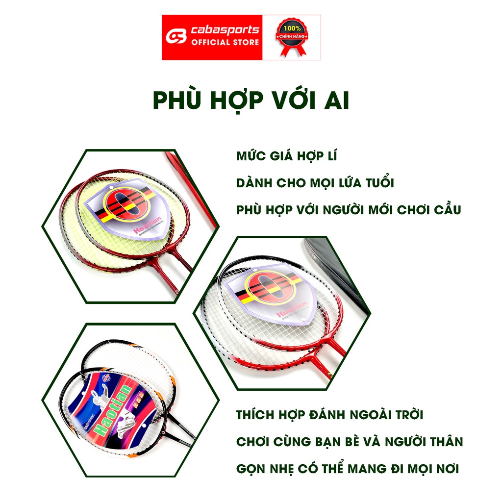 Vợt cầu lông Haotian chính hãng cặp vợt cầu lông giá rẻ chất lượng