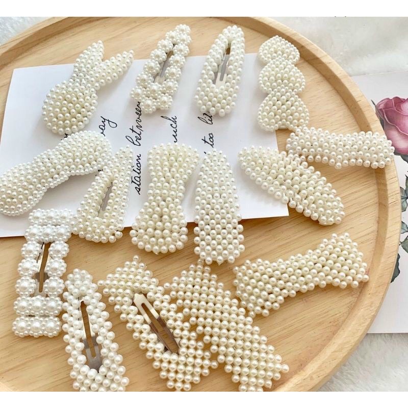 KAKA HCM Sét 20 kẹp tóc nữ đính hạt nhân tạo thời trang kiểu Hàn Quốc- làm quà tặng