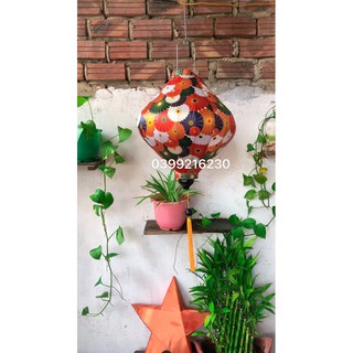 Đèn lồng Hội An 45cm vải phi 3d hoa văn đẹp mắt.