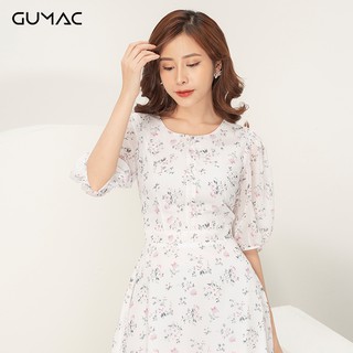 Đầm hoa phối nút bọc GUMAC DA9105