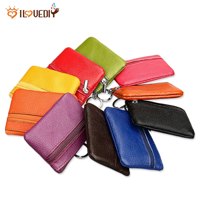 Ví da mềm nhỏ cầm tay có khóa kéo cho nam &amp; nữ
