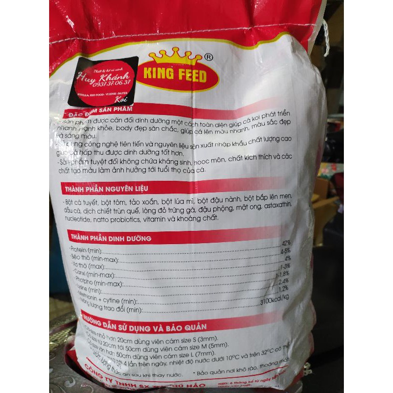 Thức ăn cá koi King feed tăng trưởng 42% đạm gói 1kg