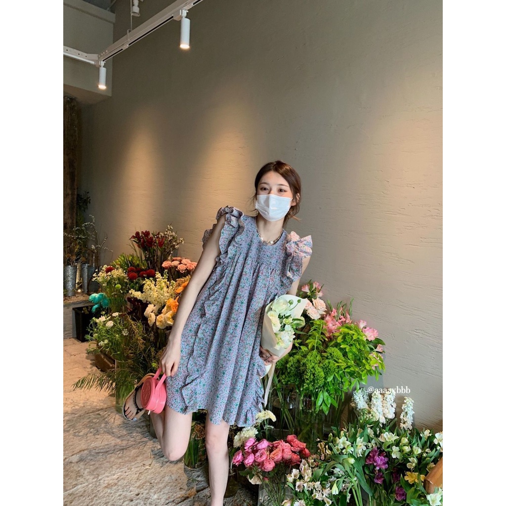 Bán Chạy!F &amp; X Đầm Ngắn Dáng Rộng In Hoa Kiểu Pháp Thời Trang Xuân Hè Chất Lượng Cao 2022