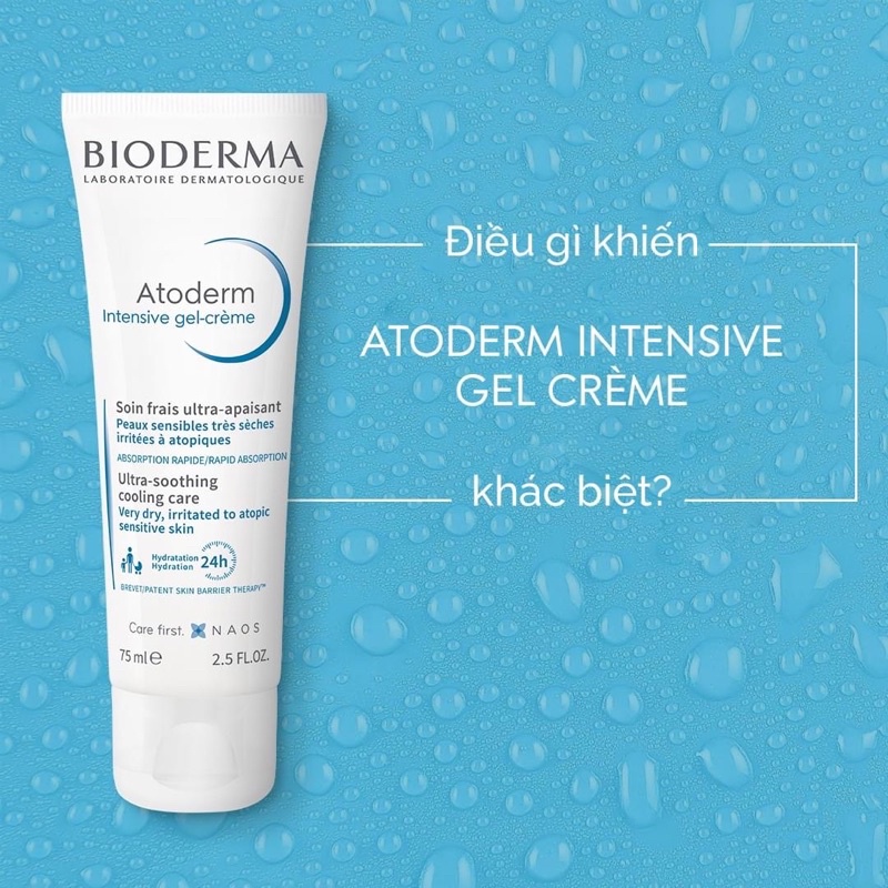 Bioderma Gel Dưỡng Ẩm Chuyên Sâu Cho Da Khô, Rất Khô Dùng Được Cho Cả Trẻ Sơ Sinh Bioderma Atoderm Intensive Gel Cream