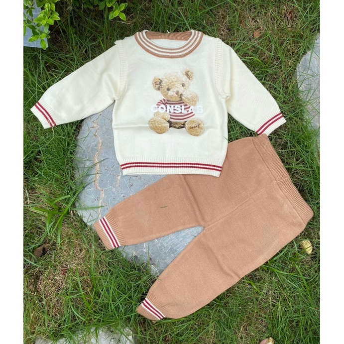 Bộ quần áo len cho bé trai, Set bộ len nhí hàng quảng châu, Đồ bộ len cho bé trai size từ 5kg đến 13kg