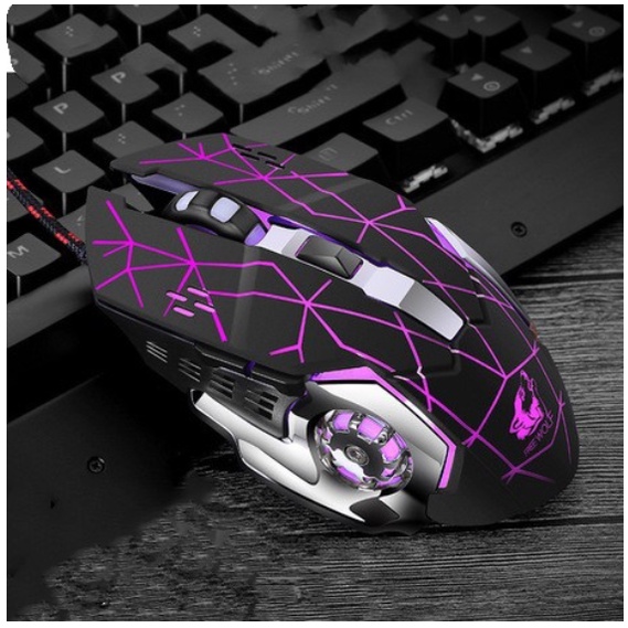 Bộ Bàn Phím Cơ Gaming K2 Và Chuột Free Wolf V5 LED 10 Chế Độ Chơi Mọi Game Liên Minh, Đột Kích, PUBG, Tặng Lót Chuột