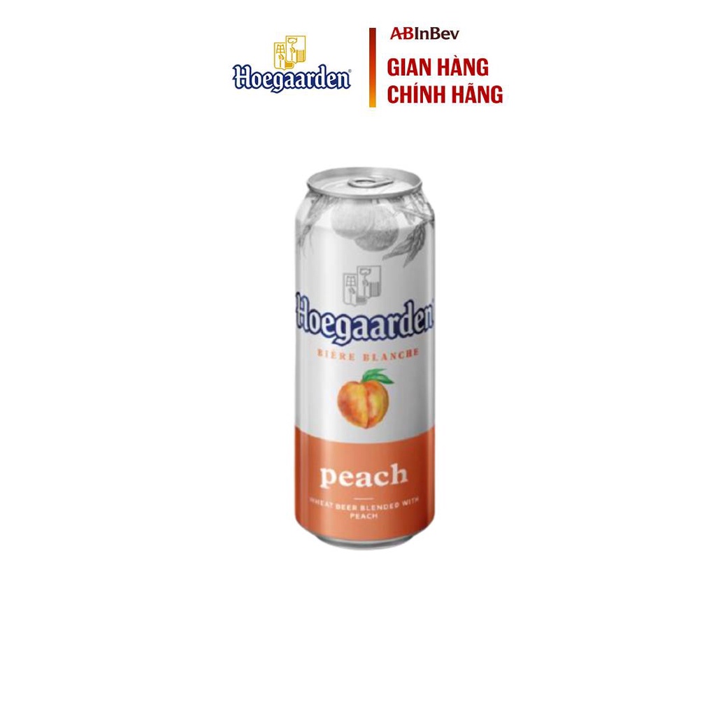 Bia Bỉ Hoegaarden Peach 2 Lon (500ml/Lon) Chính Hiệu - Hương Vị Đào