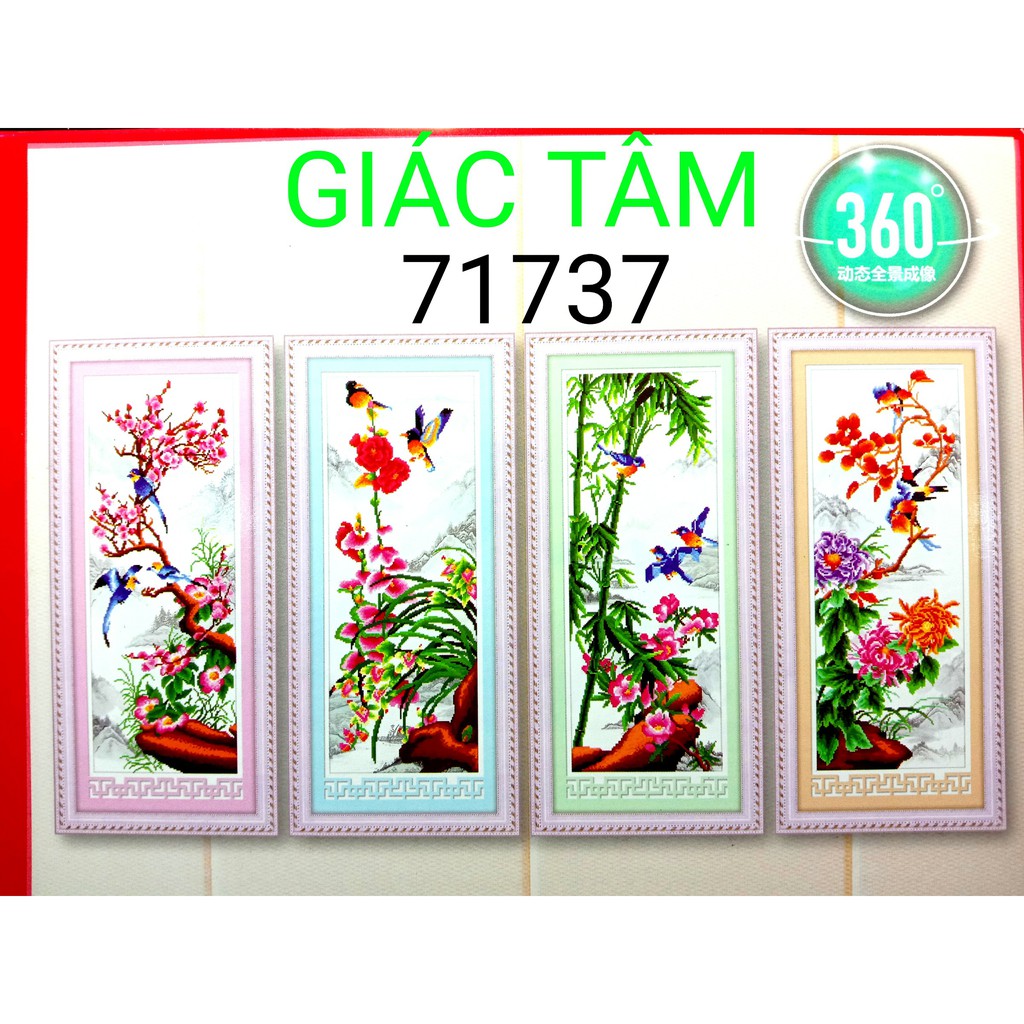 Tranh đá TỨ QUÝ - 148x88cm - 71737 - MAI LAN TRÚC CÚC BÔNG HOA CHIM - tranh đá chưa làm - chưa gắn đá - chưa đính đá