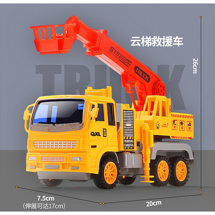 Bộ 6 xe đồ chơi công trình xây dựng ô tô xe tải , máy xúc , máy cẩu , xe trộn xây dựng cỡ lớn cho trẻ em
