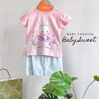 Bộ cộc bé gái - bộ thỏ - Bộ bé gái xuất hàn
