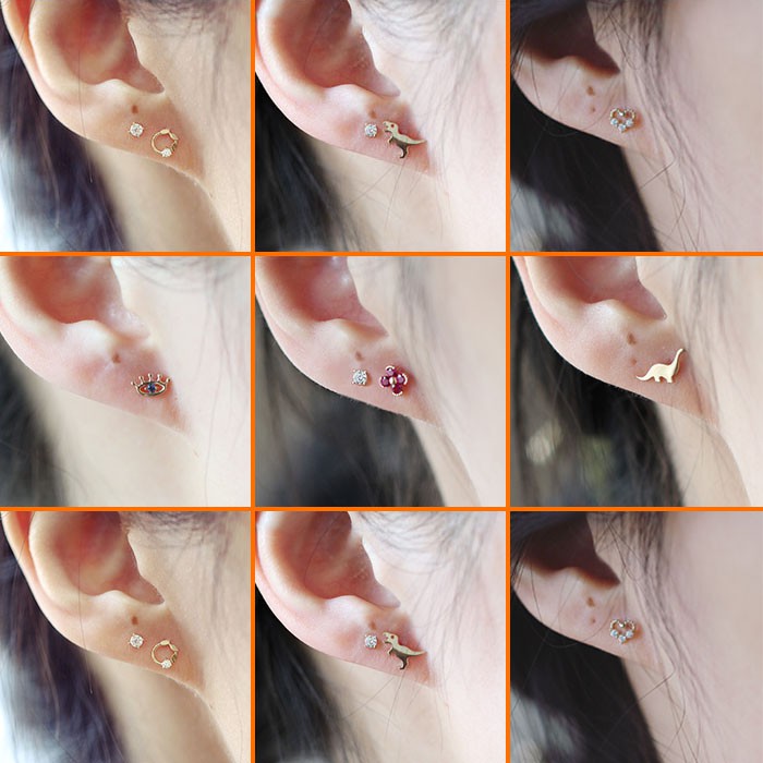 Bông Tai Mạ Vàng / Bạc 925 Đính Đá zircon mini Thời Trang Cho Nữ