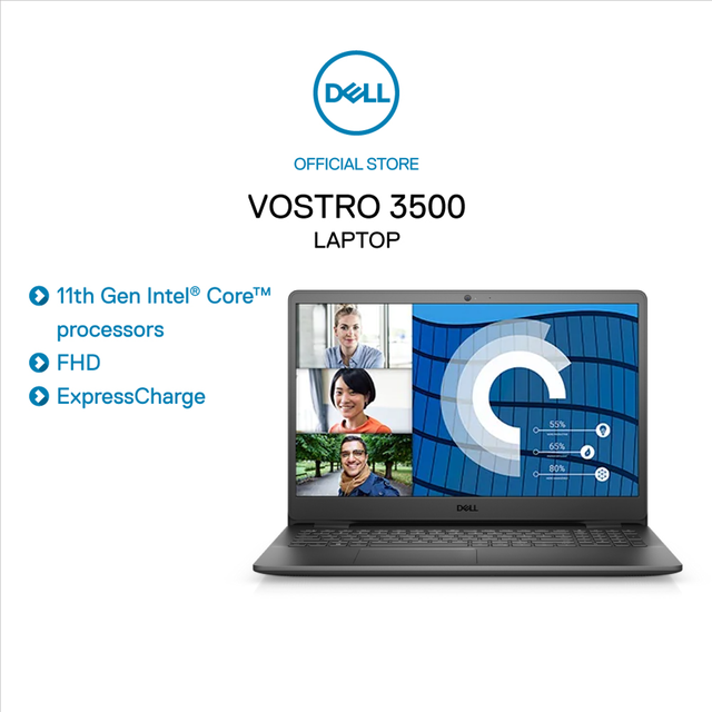 Laptop Dell Vostro 3500 i3-1115G4, 8GB, 256GB SSD, 15.6" FHD, Win10, Đen (V5I3001W)