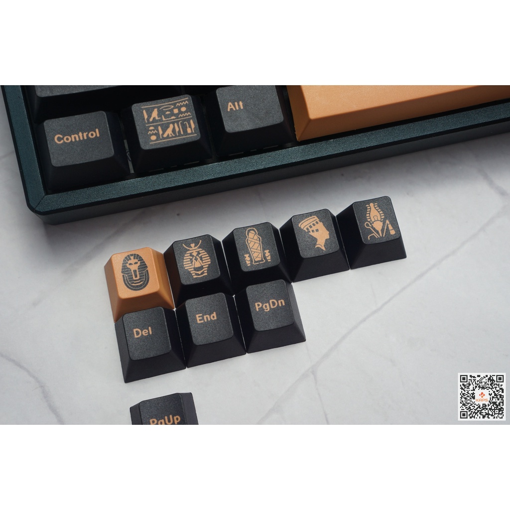 Keycap GMK Pharaoh Clone - profile CHERRY - keycap PBT - Dyesub - 129 nút cho bàn phím cơ Leopold, IKBC, Edra, RK, Dareu