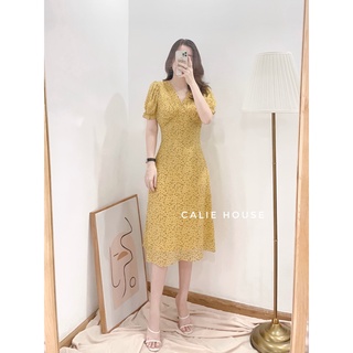 Váy hoa nhí dáng midi thanh lịch thời trang thiết kế nữ Calie House V418