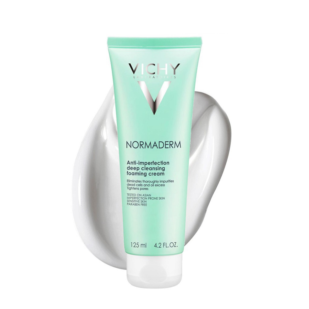 Sữa rửa mặt tạo bọt ngừa mụn&se khít lỗ chân lông Vichy Normaderm Deep Cleansing Foaming Cream 125ml