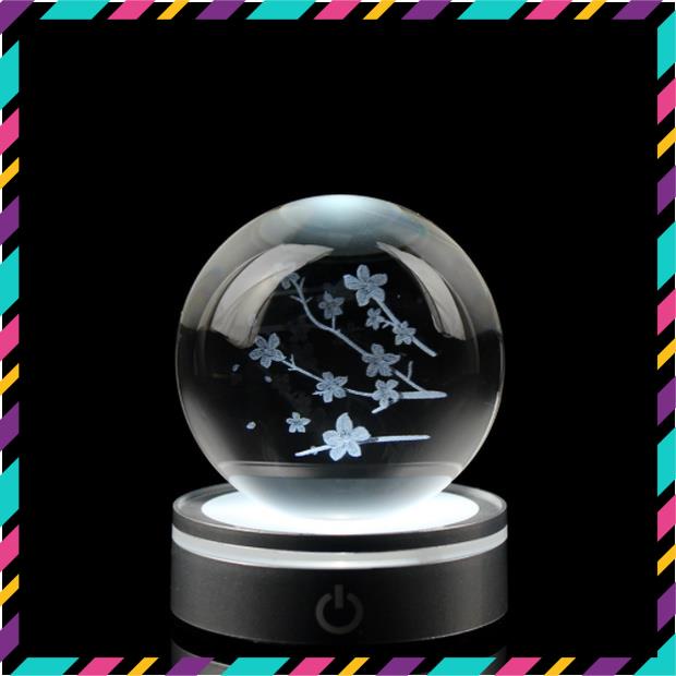 Quả Cầu Pha Lê 3D Phát Sáng Ban Đêm, Công Tắc Bật Tắt Chuyển Màu Sáng Linh Hoạt, Thích Hợp Quà Tặng, Decor Trang Trí