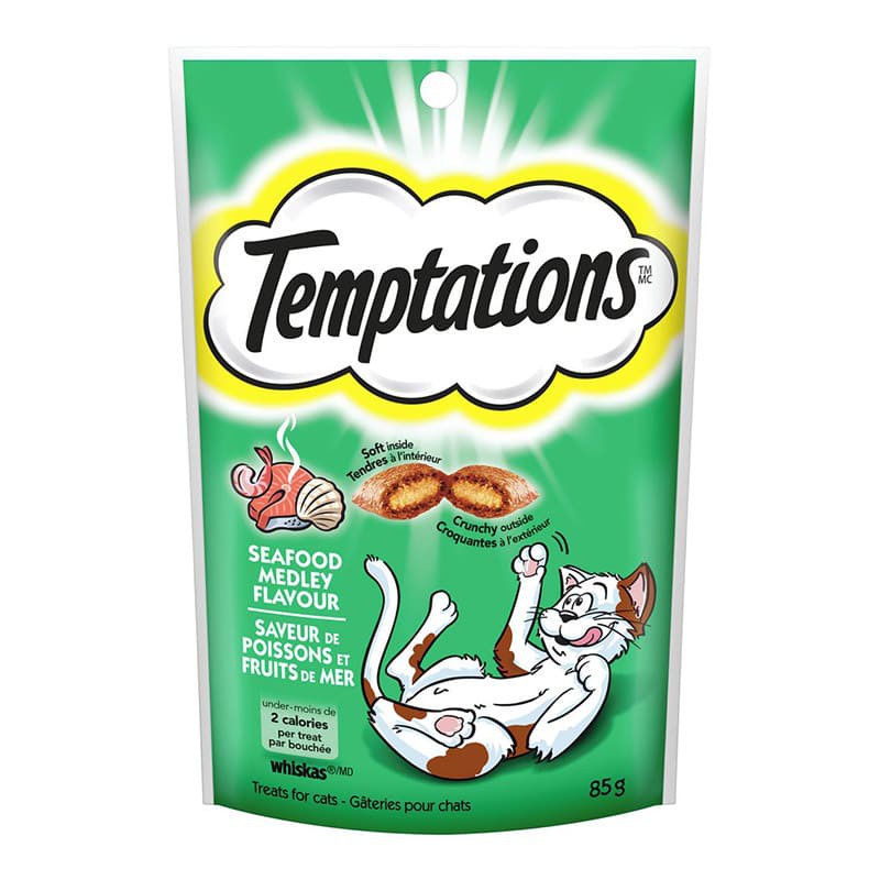 Bánh thưởng temptations đồ ăn vặt snack cho chó mèo 85g