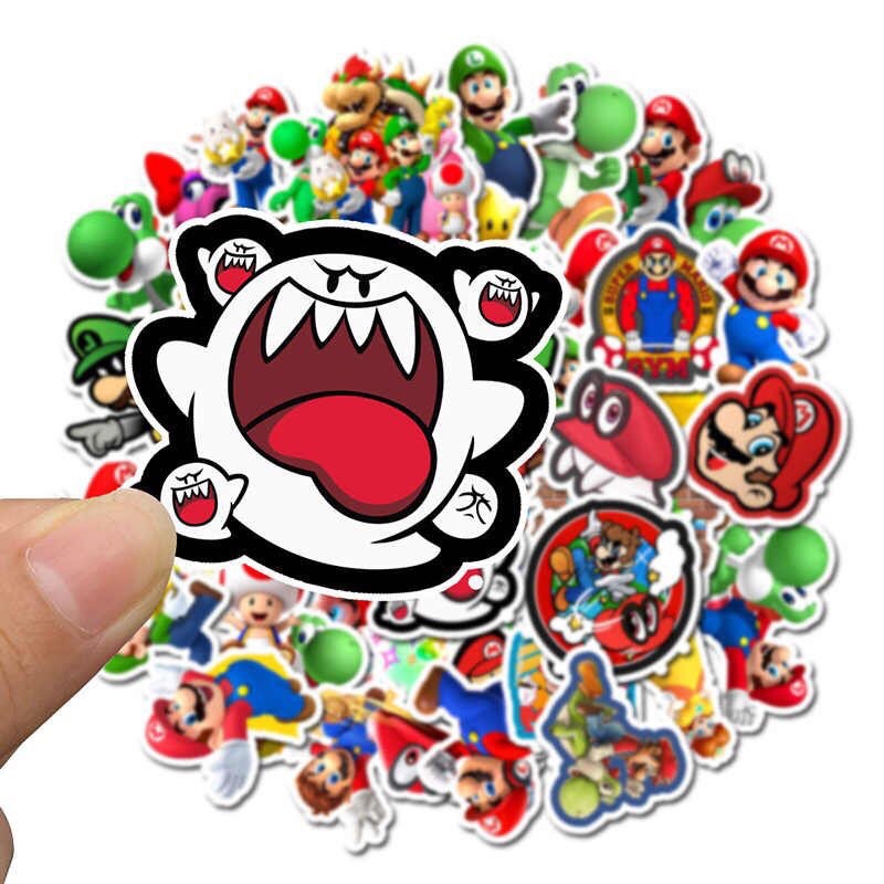 Sticker Super mario set 30-50 cái khácu ép lụa / hình dán Super Mario