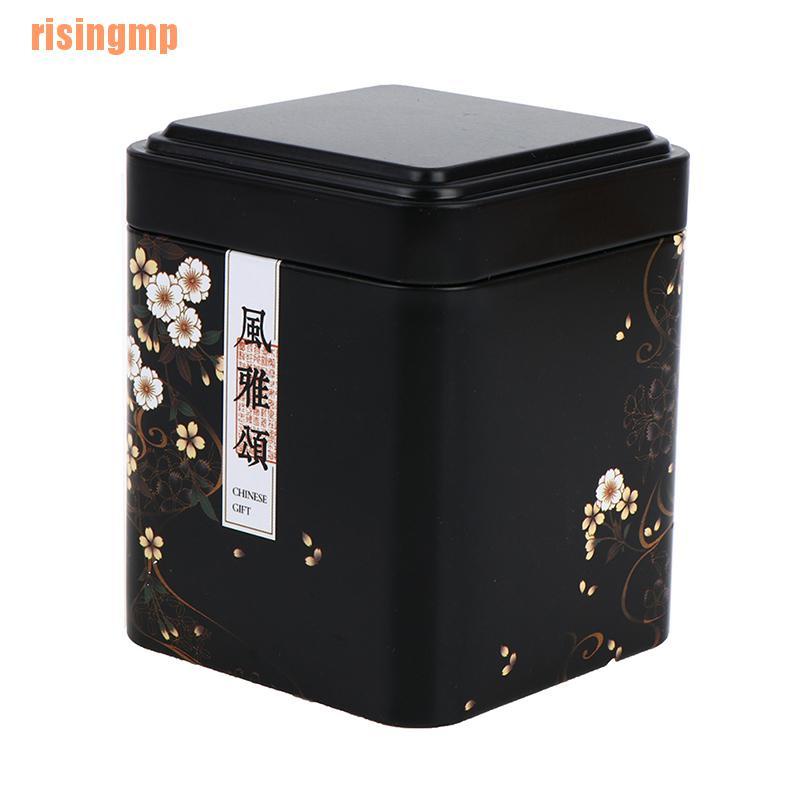 Hộp đựng trà / kẹo bằng sắt hình vuông phong cách cổ điển