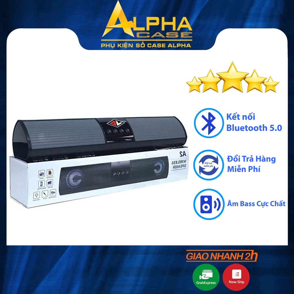 Loa bluetooth speaker A2 dáng dài 2 loa cực đỉnh, kiểu dáng sang trọng hỗ trợ thẻ nhớ, đài FM