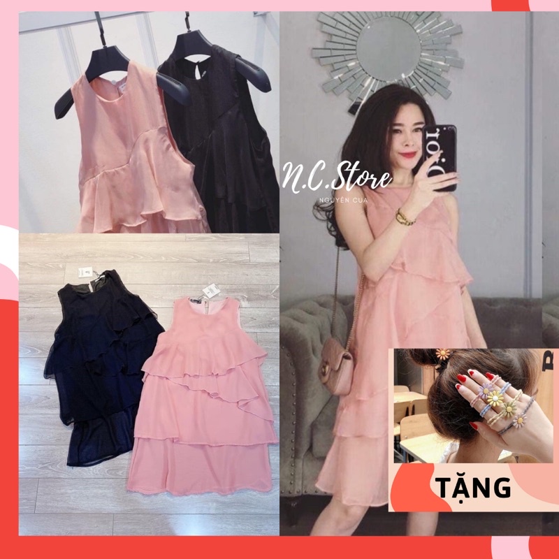 Váy Lụa Tơ Tầng Bèo siêu xinh 💋 freeship 💋 ảnh thật