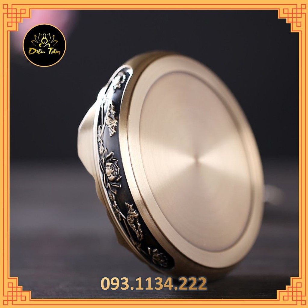 Lư xông trầm bằng Đôn, chân đế đồng lư hương, lư đồng, cóc, tỳ hưu khắc hoa sen bằng đồng nguyên khối đôn sen 1