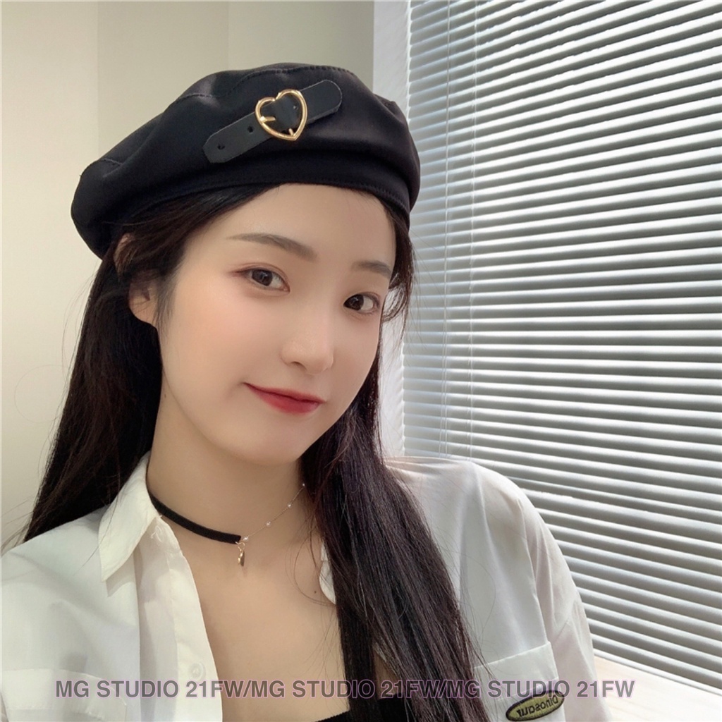 Mũ Bê Rê Mg Studio Khóa Hình Trái Tim Thời Trang