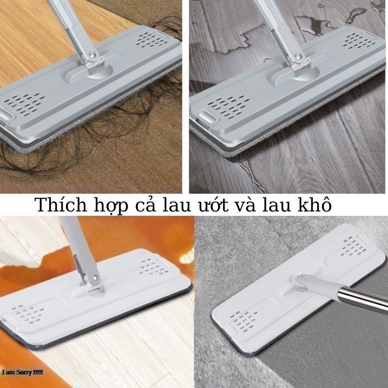 Bộ cây lau nhà ,chổi lau nhà thông minh tự vắt TẶNG Kèm 2 miếng lau siêu sạch