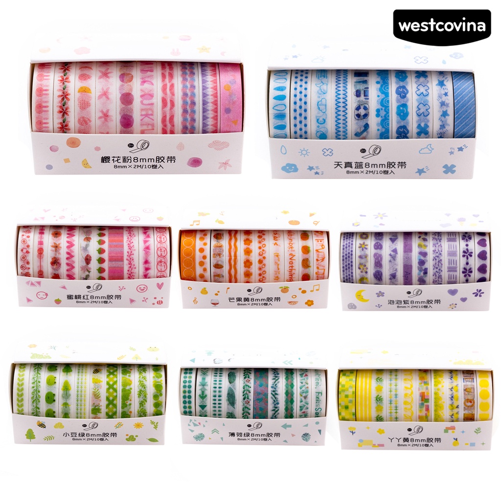 [Hot]✍Cuộn Băng Keo Giấy Họa Tiết Trái Dâu Dễ Thương