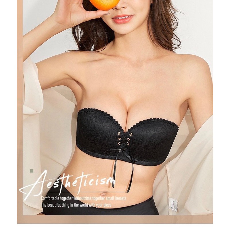 Áo Cup Ngực Không Dây Quả Ngang Dây Rút , Áo Ngực Không dây Chống tụt Nâng đẩy
