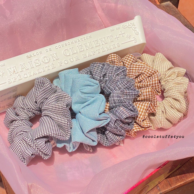 Đồ buộc tóc scrunchies hoạ tiết sọc vải dày dặn✨