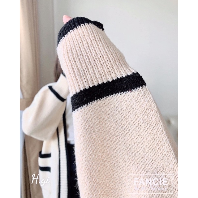 Áo Cadigan viền hai màu Freesize <65kg | BigBuy360 - bigbuy360.vn