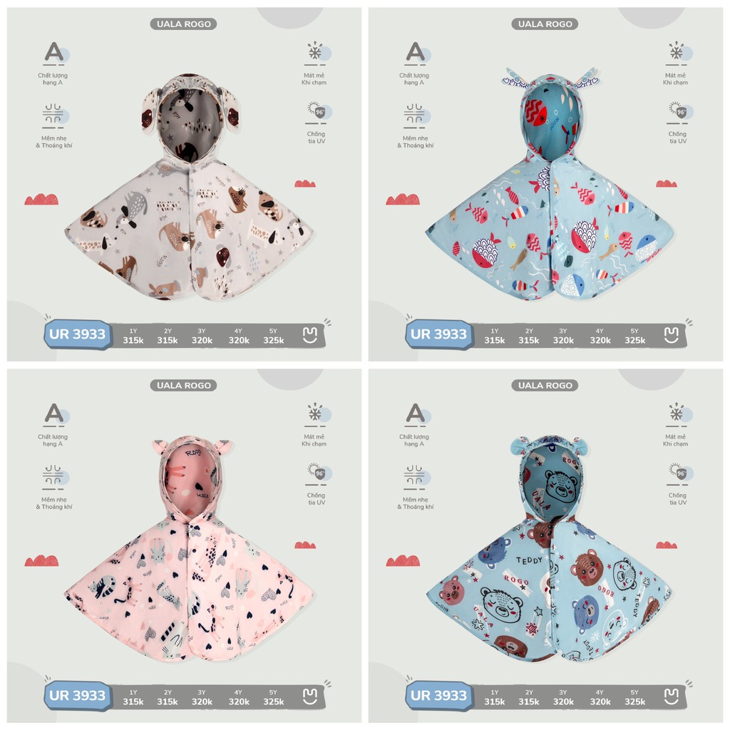 Áo Choàng Cánh Dơi Size 1 đến 5 tuổi Cotton UalaRogo