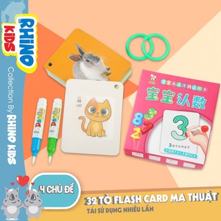 [ 4 CHỦ ĐỀ ] Bộ 32 thẻ tô màu tự xoá ma thuật thần kỳ cho bé trai bé gái giúp phát triển kỹ năng tô màu, học tiếng anh