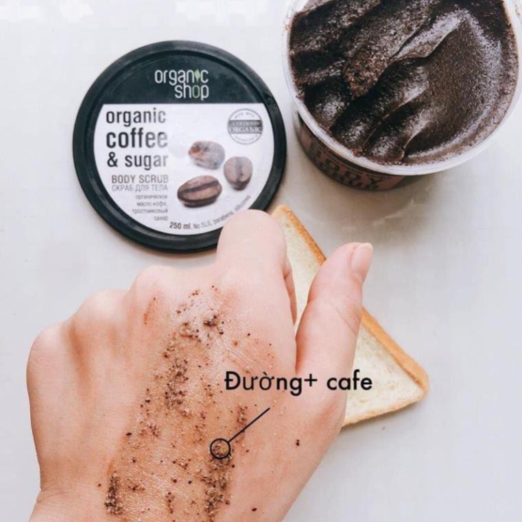 Kem tẩy da chết toàn thân Organic Shop organic coffee &amp; sugar body scrub