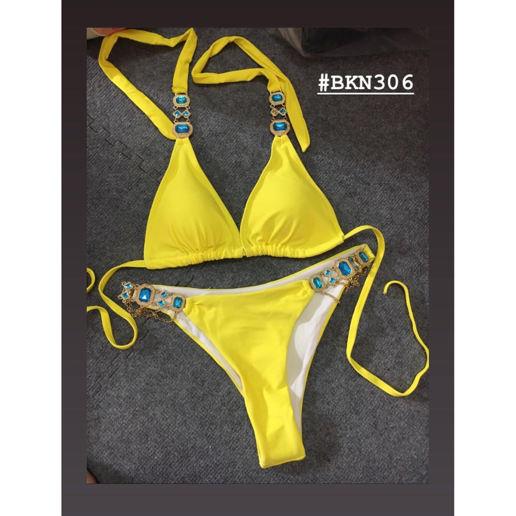 [BKN306] &lt;ÂU&gt; SET BIKINI MIX ĐÁ /VÀNG/ĐEN/XANH BLUE/TRẮNG