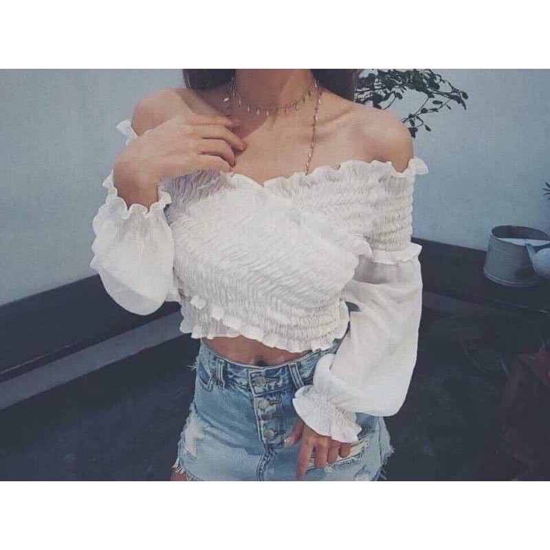 Áo Croptop Nhún - Áo Nhúm Nữ Đắp Chéo -Thời Trang Nữ AnAn - CRT6 | BigBuy360 - bigbuy360.vn