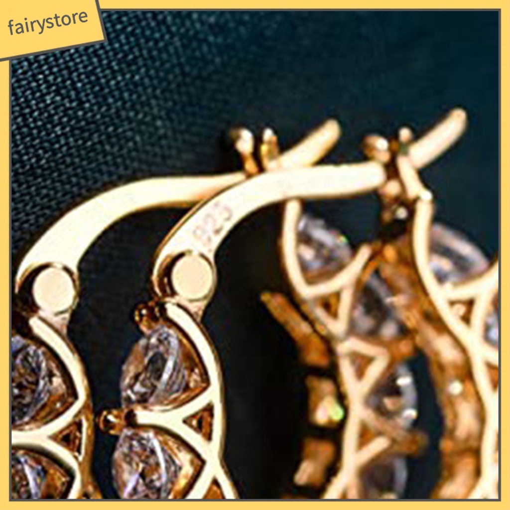 Bông tai hình tròn siêu nhẹ phong cách Pháp thời trang cho nữ