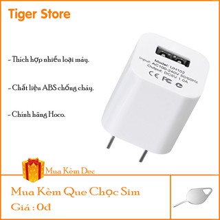 Củ sạc Hoco UH102 củ sạc hỗ trợ sạc nhanh 5v/1a,nhựa ABS chống cháy nổ - Chính Hãng - Tiger storee