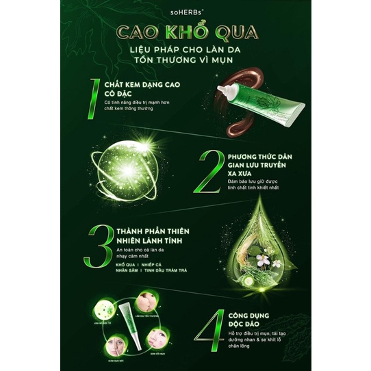 Cao Khổ Qua Dành Cho Da  Mụn - chính hãng soHERBs