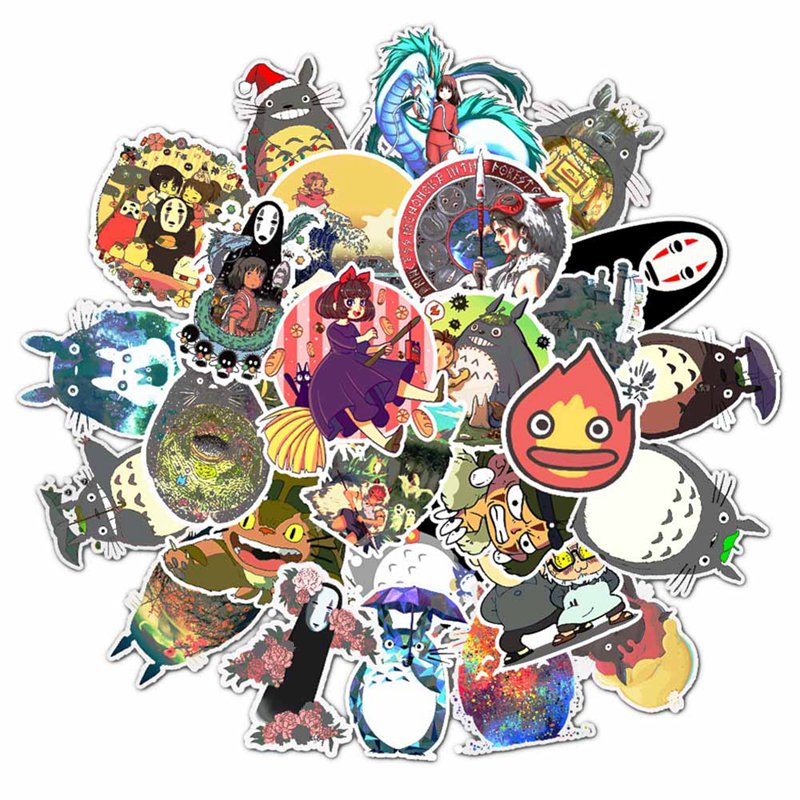 Bộ 50 Sticker Hình Nhân Vật Anime Vô Diện Xinh Xắn 2021